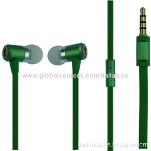 Comfortable Metal Flat Wire Earphone with Microphone and Super BassNew